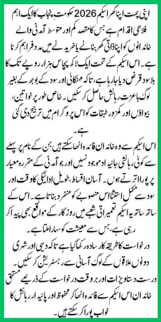 Apni Chhat Apna Ghar Scheme 2026 Registration Started for 1500000 Loan Without Interest Know Who Is Qualify