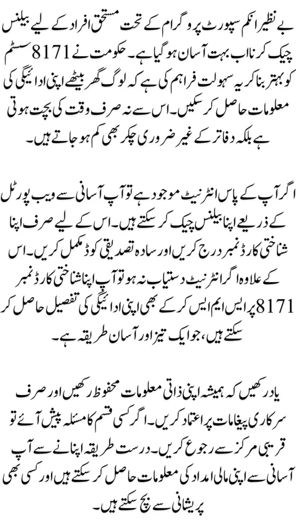 BISP 8171 Balance Inquiry 2026 – Online Check Process Explained