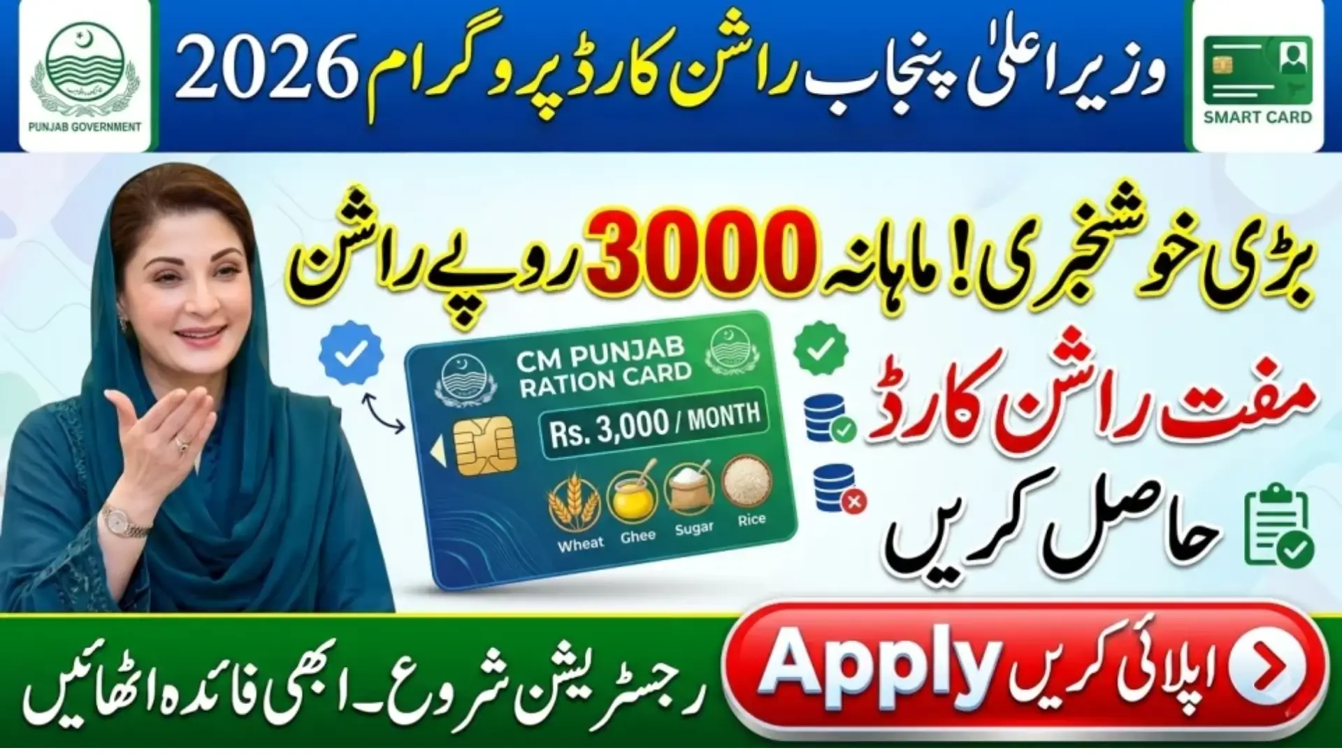 CM Maryam Nawaz Rashan Card Online Apply 2026