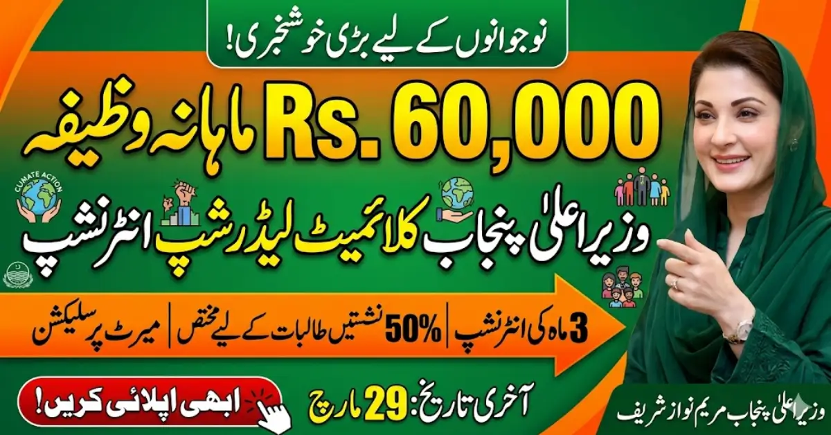 CM Punjab Climate Leadership Development Internship Program Online Apply For 60k Monthly