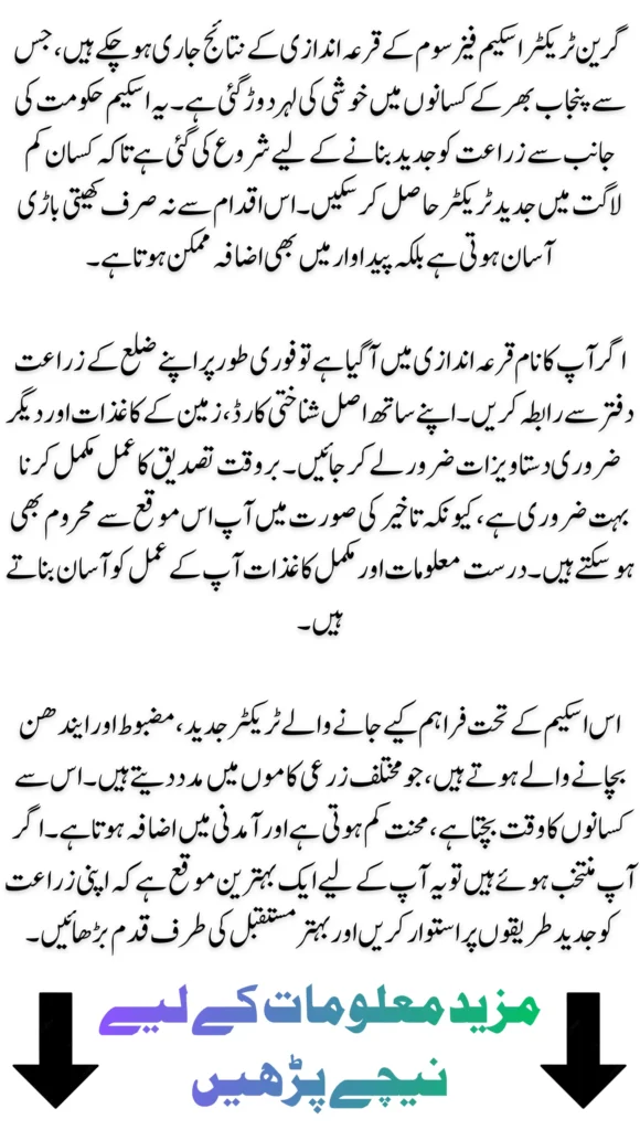 Green Tractors Scheme Phase III Lucky Draw Results 2026 – Check Your Name & Complete Guide