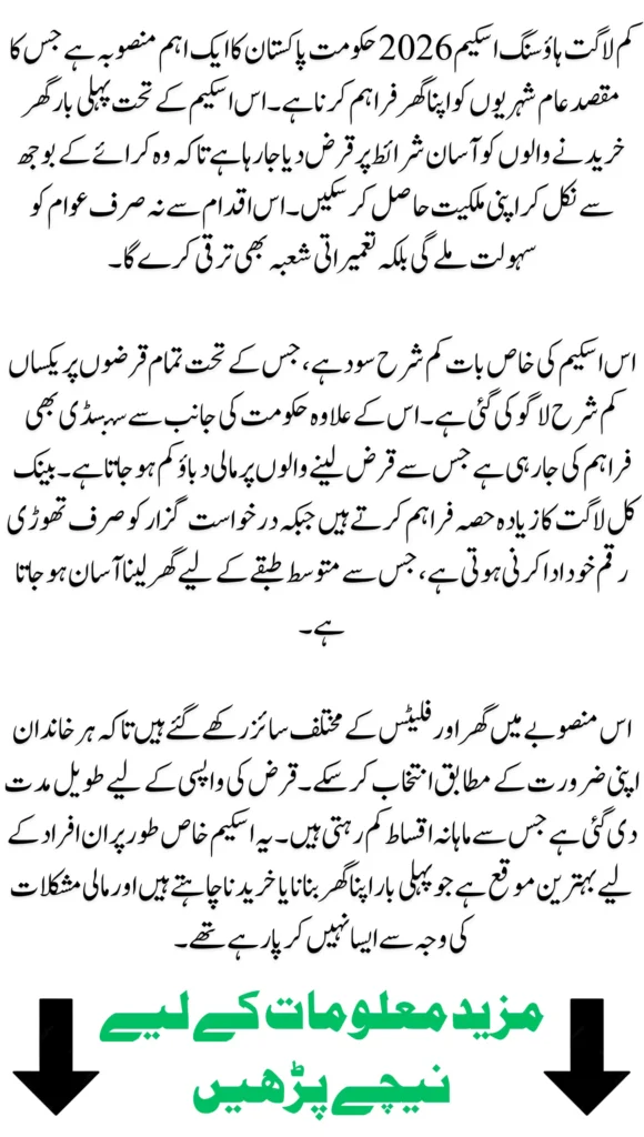 Low Cost Housing Scheme 2026 – Affordable Homes and 5% Interest Loans in Pakistan