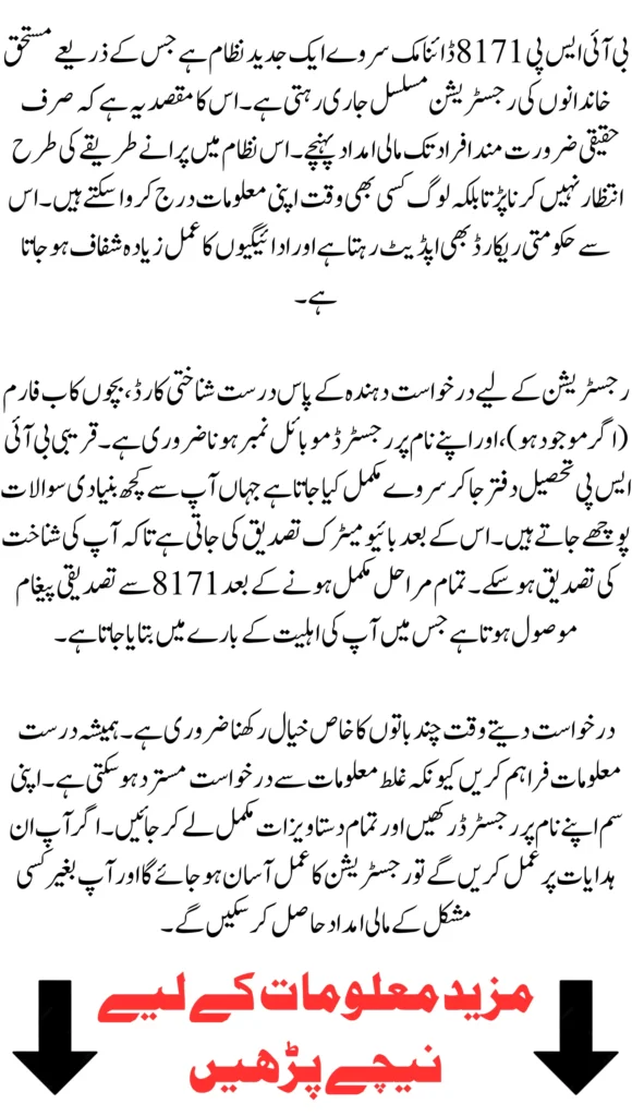 BISP 8171 Dynamic Survey 2026 Complete Registration Guide for New Applicants with Eligibility Verification and Latest Updates