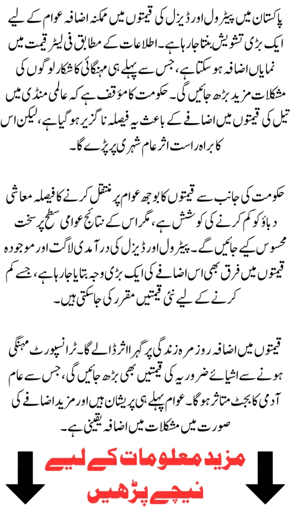 Petrol and Diesel Prices Likely Spike in Pakistan Within Days