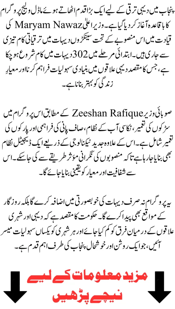 Punjab Model Village Program Expands Rapidly with Development Work Launched in 302 Villages