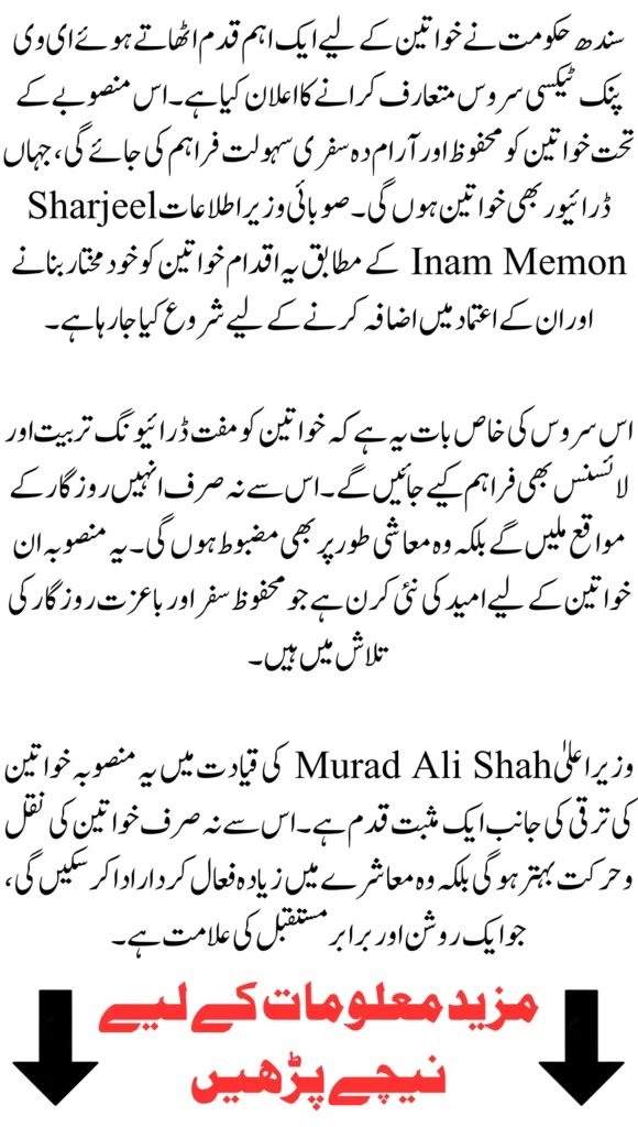 Sindh Government Launches EV Pink Taxi Service for Women 